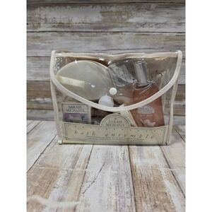 Sarah Michaels Freesia Bath Ensemble Spa Gift Set Body Mist Brush Pillow READ